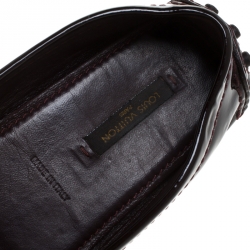 Pre Owned Louis Vuitton Burgundy Patent Leather Oxford Loafers Size 38