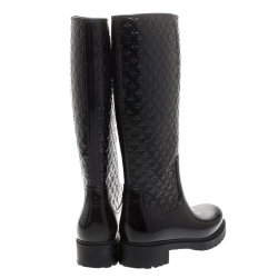 مملوكة مسبقًا Louis Vuitton Black Monogram Rubber Splash Rain Boots Size 38