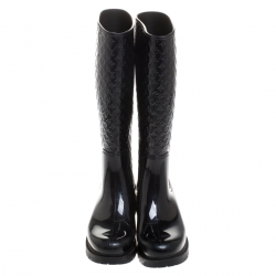 مملوكة مسبقًا Louis Vuitton Black Monogram Rubber Splash Rain Boots Size 38