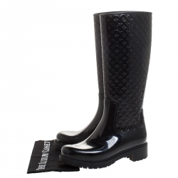 مملوكة مسبقًا Louis Vuitton Black Monogram Rubber Splash Rain Boots Size 38