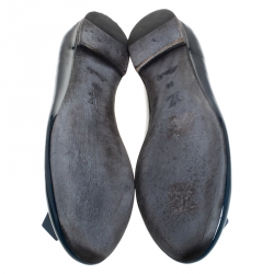 Pre Owned Louis Vuitton Two Tone Patent Leather Cube Embellished Ballet Flats Size 38