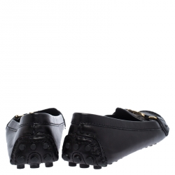 Pre Owned حذاء لوفرز أوكسفورد لوي فيتون جلد لامع أحمر داكن مقاس 38.5