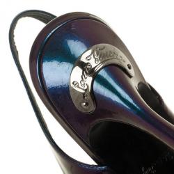 مملوكة مسبقًا Louis Vuitton Purple Patent Slingback Sandals Size 36.5