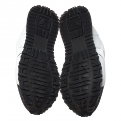 Louis Vuitton White Mesh and Leather Run Away Lace Up Sneakers Size 38