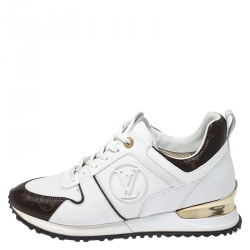 Louis Vuitton White Mesh and Leather Run Away Lace Up Sneakers Size 38