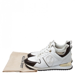Louis Vuitton White Mesh and Leather Run Away Lace Up Sneakers Size 38