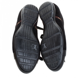 مملوكة مسبقًا حذاء رياضي لوي فيتون منخفض من الأعلي قماش وسويدي، جلد أسود مقاس 38