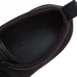 مملوكة مسبقًا حذاء رياضي لوي فيتون منخفض من الأعلي قماش وسويدي، جلد أسود مقاس 38