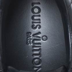 Louis Vuitton Black Perforated Leather and Suede Run Away Sneakers Size 38