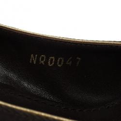 Pre Owned Louis Vuitton Brown Monogram Mini Lin Raquel Pumps Size 39