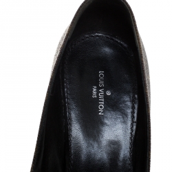 Pre Owned Louis Vuitton Brown Monogram Canvas And Patent Leather Trim Fetish Pointed Toe Pumps Size 37