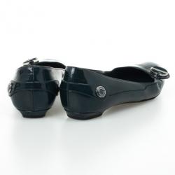 Pre Owned Louis Vuitton Teal Leather Sloane Ballet Flats Size 39