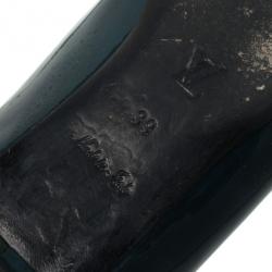 Pre Owned Louis Vuitton Teal Leather Sloane Ballet Flats Size 39