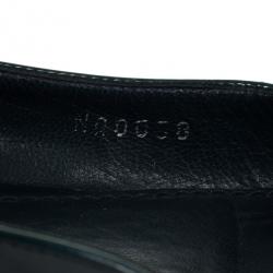 Pre Owned Louis Vuitton Teal Leather Sloane Ballet Flats Size 39