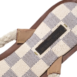 مملوكة مسبقًا Louis Vuitton White Rope And Leather Trim Thong Slide Flats Size 40