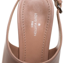 مملوكة مسبقًا Louis Vuitton Nude Beige Leather Urban Twist Slingback Pumps Size 38