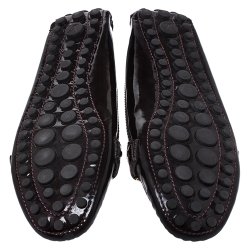 مملوكة مسبقًا حذاء لوفرز أوكسفورد لوي فيتون جلد لامع عنابي مقاس 40