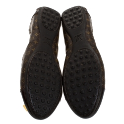 Pre Owned Louis Vuitton Monogram Canvas And Patent Leather Cap Toe Lovely Ballet Flats Size 39