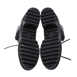 Louis Vuitton Black/Brown Suede And Monogram Leather Laureate Platform Desert Ankle Boots Size 40