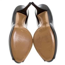 مملوكة مسبقًا Louis Vuitton Black Patent Leather Oh Really! Peep Toe Platform Pumps Size 38.5