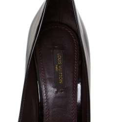 مملوكة مسبقًا Louis Vuitton Black Patent Leather Oh Really! Peep Toe Platform Pumps Size 38.5