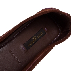 Pre Owned حذاء فلات باليه لوي فيتون أكسفورد سويدي بني مقاس 38