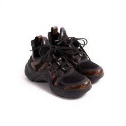Louis Vuitton Black/Brown Monogram Canvas And Mesh LV Archlight High Top Sneakers Size 36