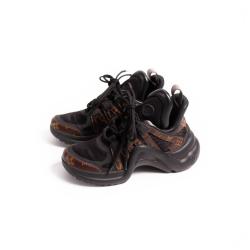 Louis Vuitton Black/Brown Monogram Canvas And Mesh LV Archlight High Top Sneakers Size 36