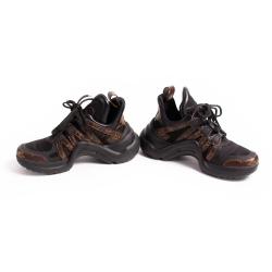 Louis Vuitton Black/Brown Monogram Canvas And Mesh LV Archlight High Top Sneakers Size 36