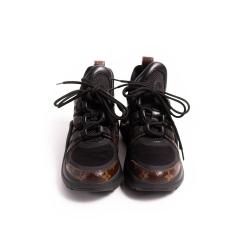Louis Vuitton Black/Brown Monogram Canvas And Mesh LV Archlight High Top Sneakers Size 36