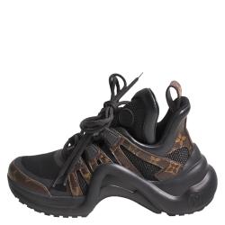 Louis Vuitton Black/Brown Monogram Canvas And Mesh LV Archlight High Top Sneakers Size 36