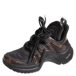 Louis Vuitton Black/Brown Monogram Canvas And Mesh LV Archlight High Top Sneakers Size 36