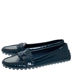 Pre Owned حذاء لوفرز أكسفورد لوي فيتون جلد لامع أسود مقاس 38.5