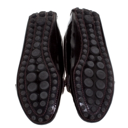 Pre Owned حذاء لوفرز لوي فيتون أوكسفورد جلد أحمر لامع مقاس 38