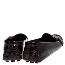 Pre Owned حذاء لوفرز لوي فيتون أوكسفورد جلد أحمر لامع مقاس 38