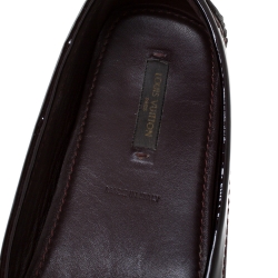 Pre Owned حذاء لوفرز لوي فيتون أوكسفورد جلد أحمر لامع مقاس 38