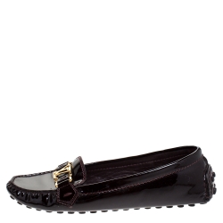 Pre Owned حذاء لوفرز لوي فيتون أوكسفورد جلد أحمر  لامع مقاس 38