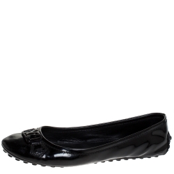 مملوكة مسبقًا Louis Vuitton Black Patent Leather Oxford Ballet Flats Size 39.5