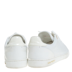 Louis Vuitton White Croc Embossed Leather Frontrow Low Top Sneakers Size 40