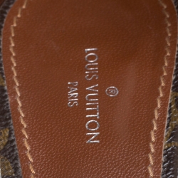 Pre Owned Louis Vuitton Gold/Brown Monogram Leather Odyssey Sandals Size 36.5
