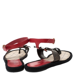 مملوكة مسبقًا Louis Vuitton Multicolor Leather Tribal Mask Magic Spell Flat Sandals Size 39