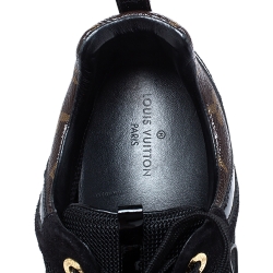 Louis Vuitton Two Tone Mesh And Monogram Canvas Run Away Lace Up Sneakers Size 40