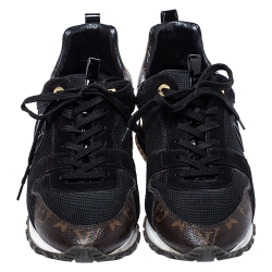 Louis Vuitton Two Tone Mesh And Monogram Canvas Run Away Lace Up Sneakers Size 40