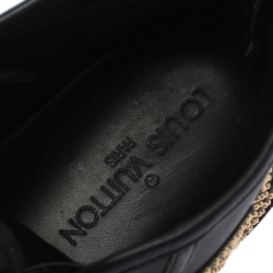 مملوكة مسبقًا Louis Vuitton Black Leather Studded Punchy High Top Sneakers Size 38.5