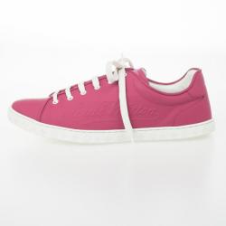 Pre Owned Louis Vuitton Pink Lace Up Sneakers Size 37.5