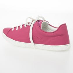 Pre Owned Louis Vuitton Pink Lace Up Sneakers Size 37.5