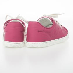 Pre Owned Louis Vuitton Pink Lace Up Sneakers Size 37.5