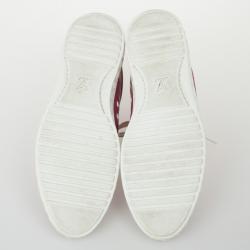 Pre Owned Louis Vuitton Pink Lace Up Sneakers Size 37.5