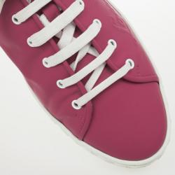 Pre Owned Louis Vuitton Pink Lace Up Sneakers Size 37.5