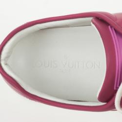 Pre Owned Louis Vuitton Pink Lace Up Sneakers Size 37.5